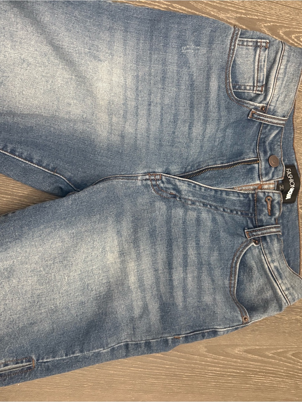Fashion Nova Light Wash High-Rise Denim Shorts